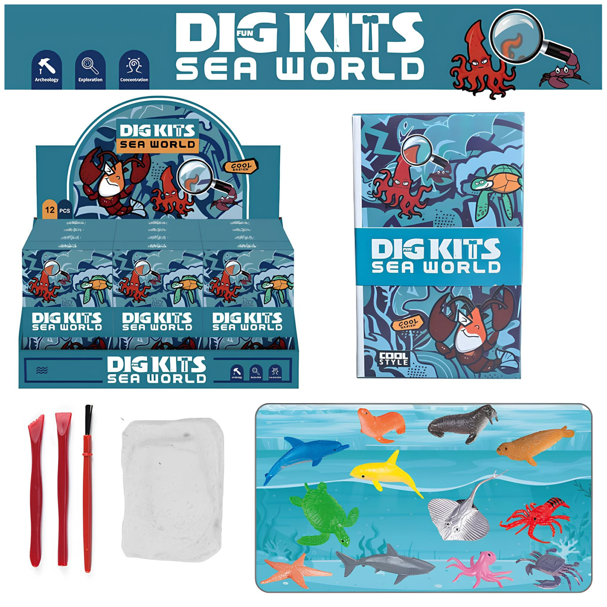 Kit Dig Diving Instruments Sea World Dig Kits | Kids Party Craft | Kids Party Craft