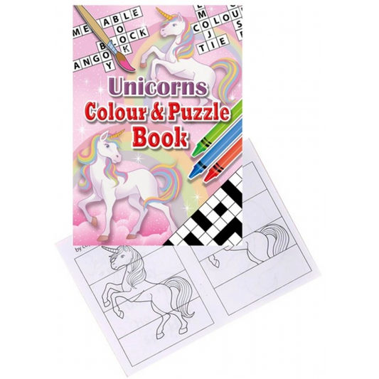 Unicorn A6 Colour & Puzzle Book