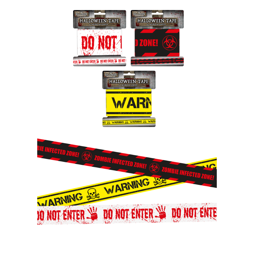 Warning Tape 3 Assorted Designs (6.1m x 7cm)