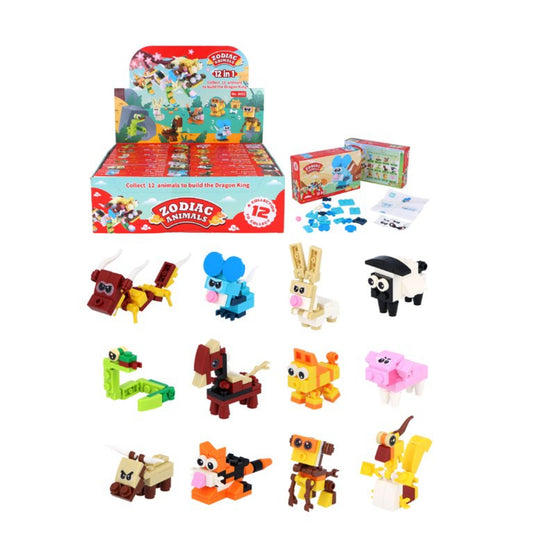 Zodiac Animal Block Kits 12-in-1 Assorted Designs