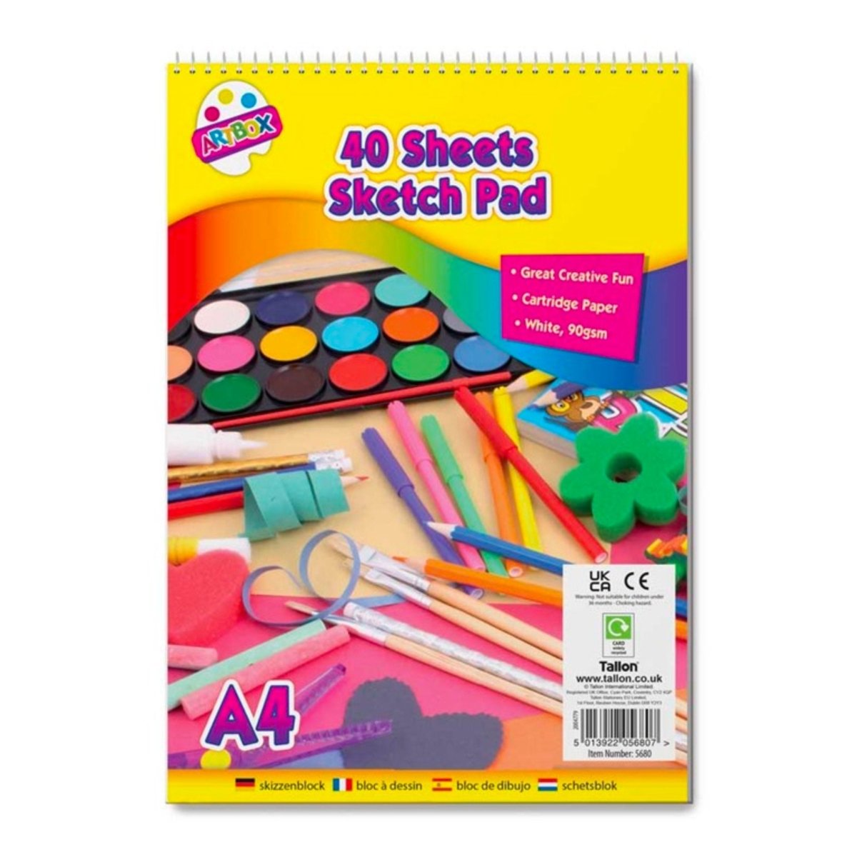 A4 Spiral Sketch Pad (40 Sheets) - Kids Party Craft