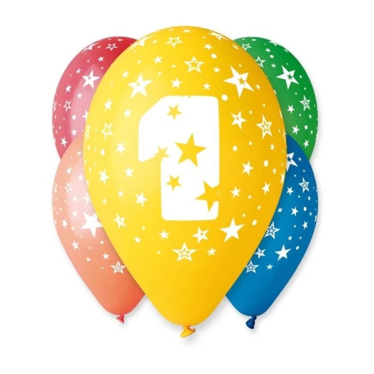 Age 1 With Stars Balloons (10 pack) - Kids Party Craft