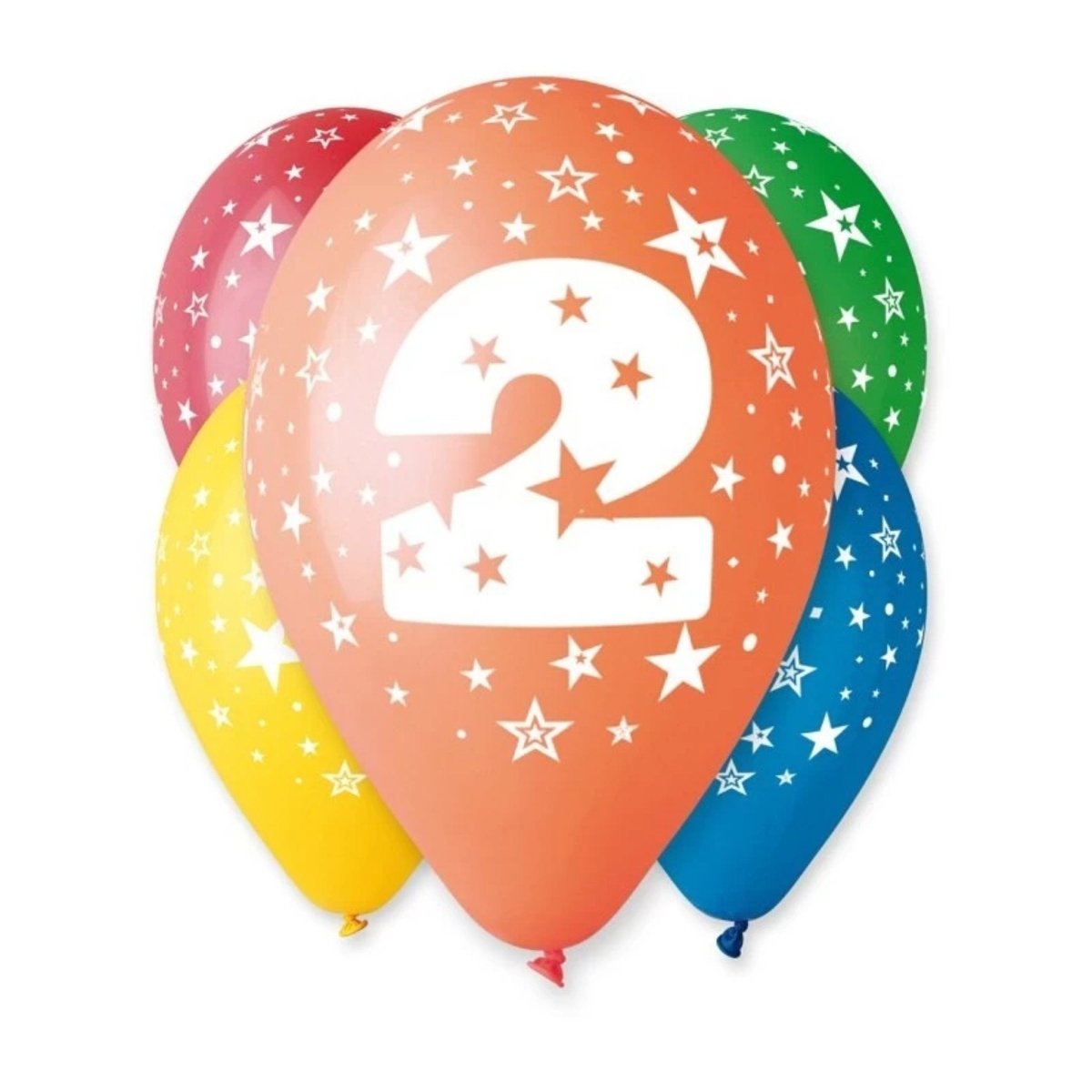 Age 2 With Stars Balloons (10 pack) - Kids Party Craft