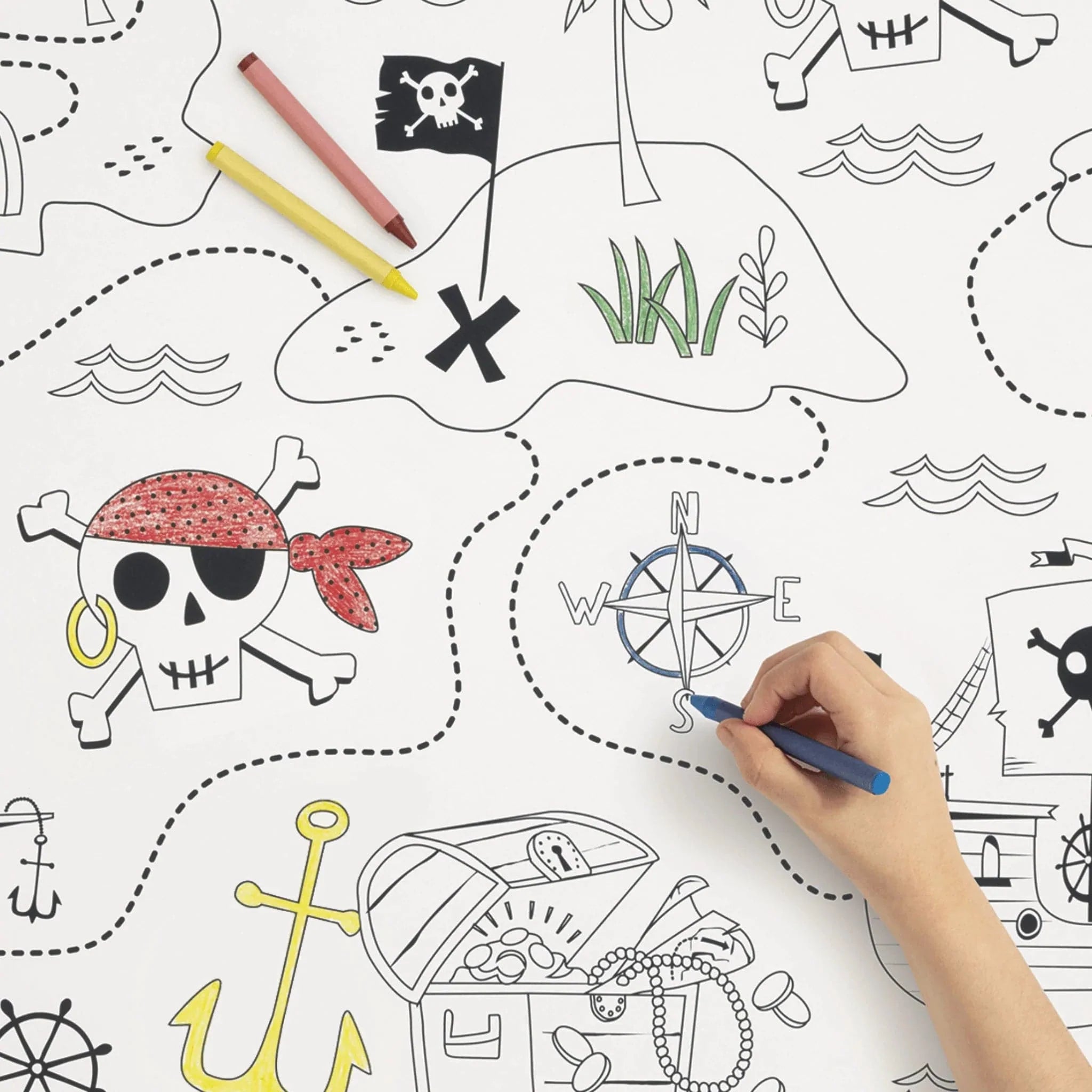 Ahoy Pirate Colouring Table Cover - Kids Party Craft