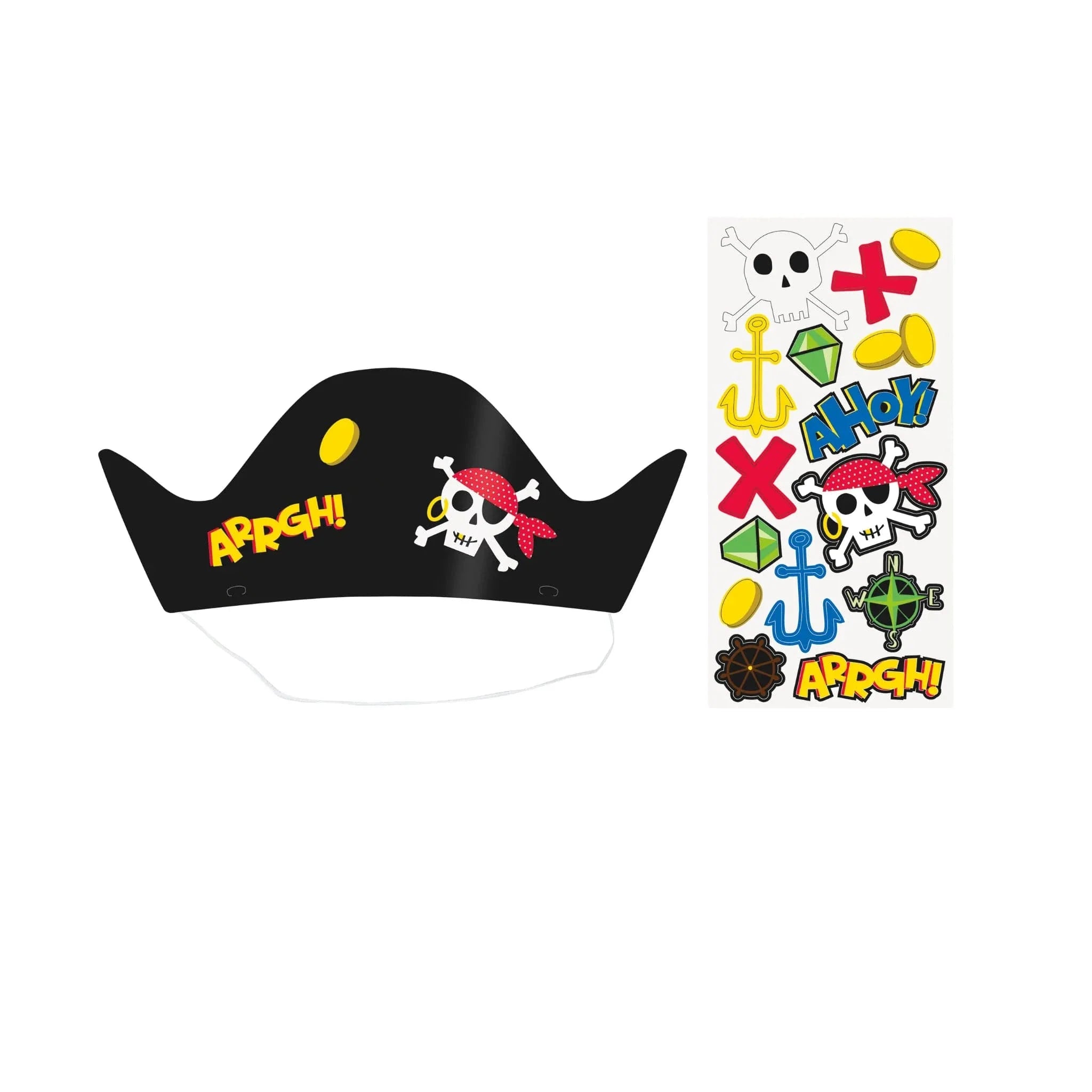 Ahoy Pirate Party Hats 8pk - Kids Party Craft