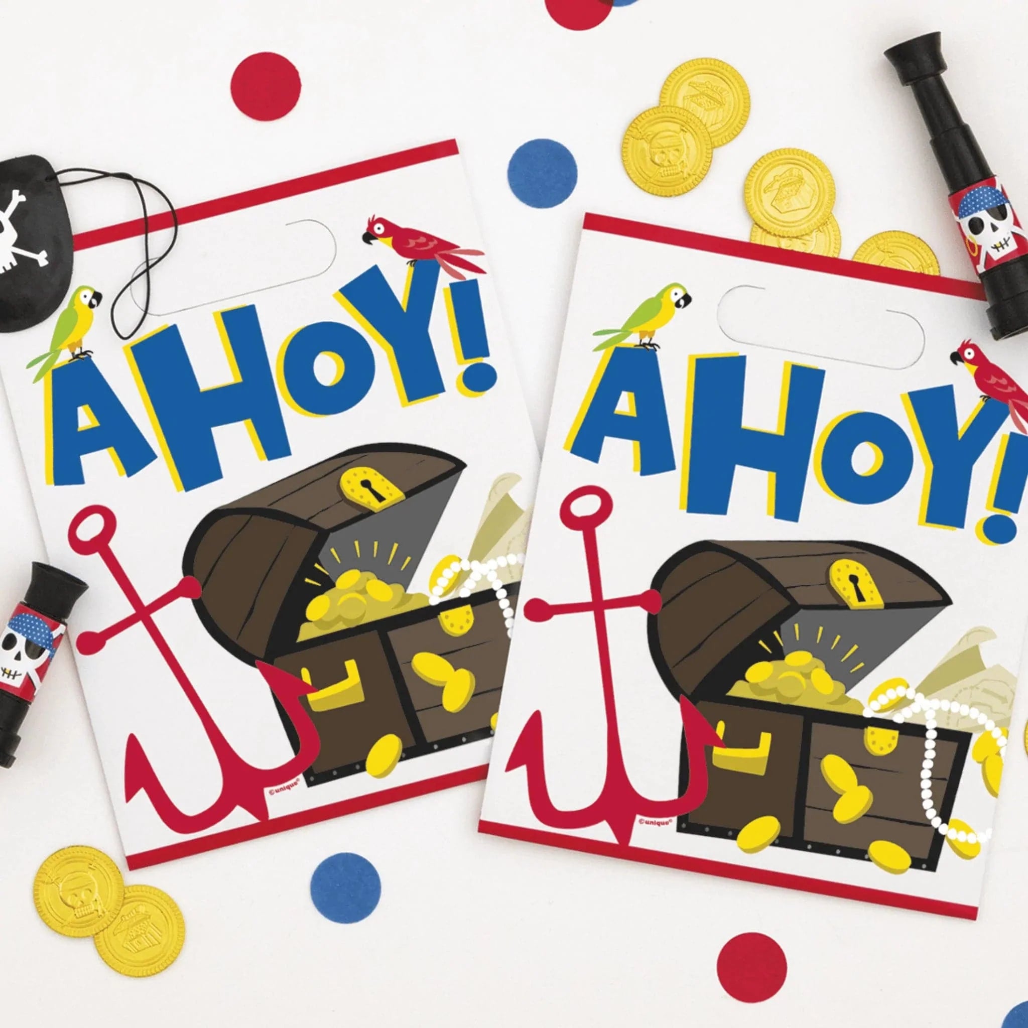 Ahoy Pirate Party Loot Bags 8pk - Kids Party Craft