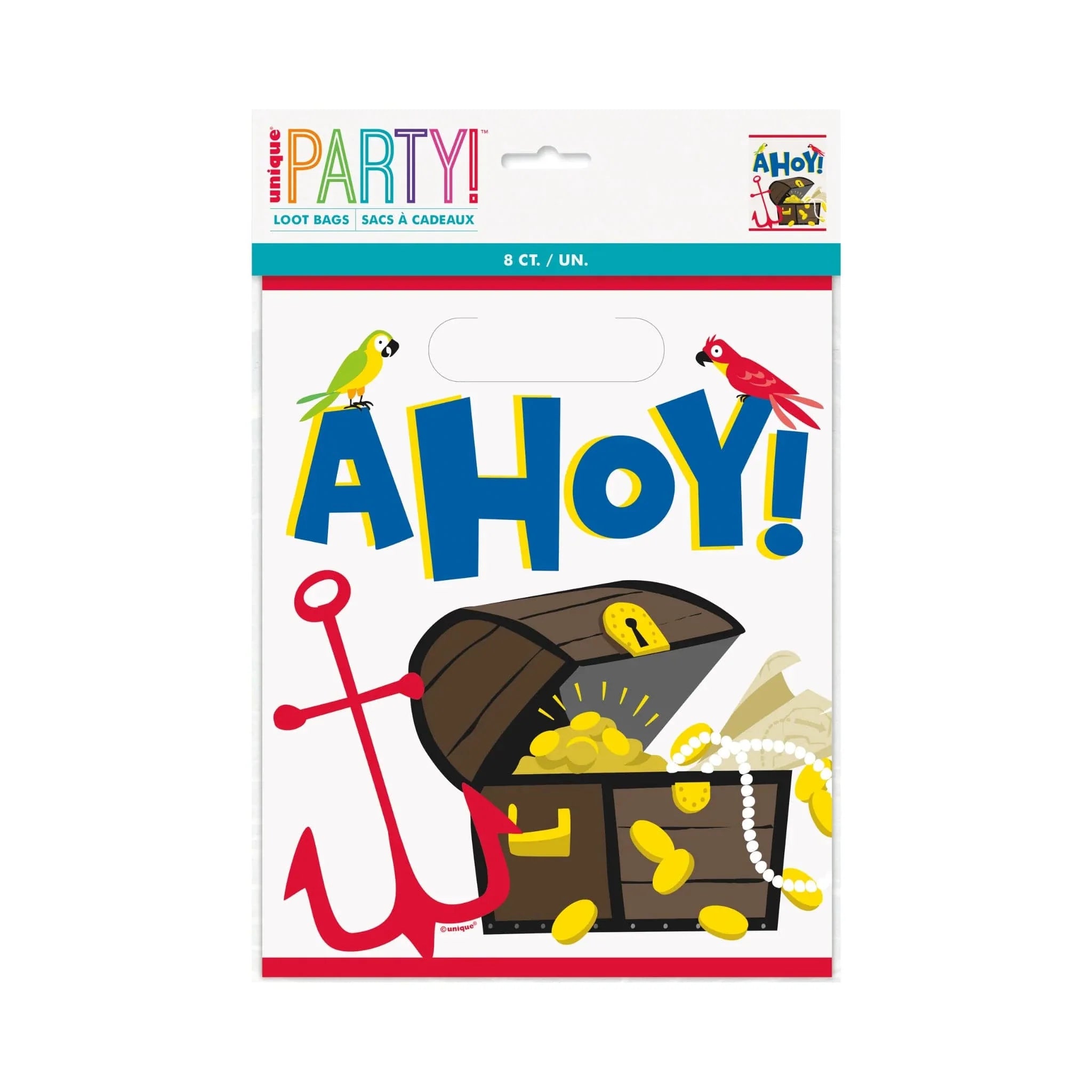 Ahoy Pirate Party Loot Bags 8pk - Kids Party Craft