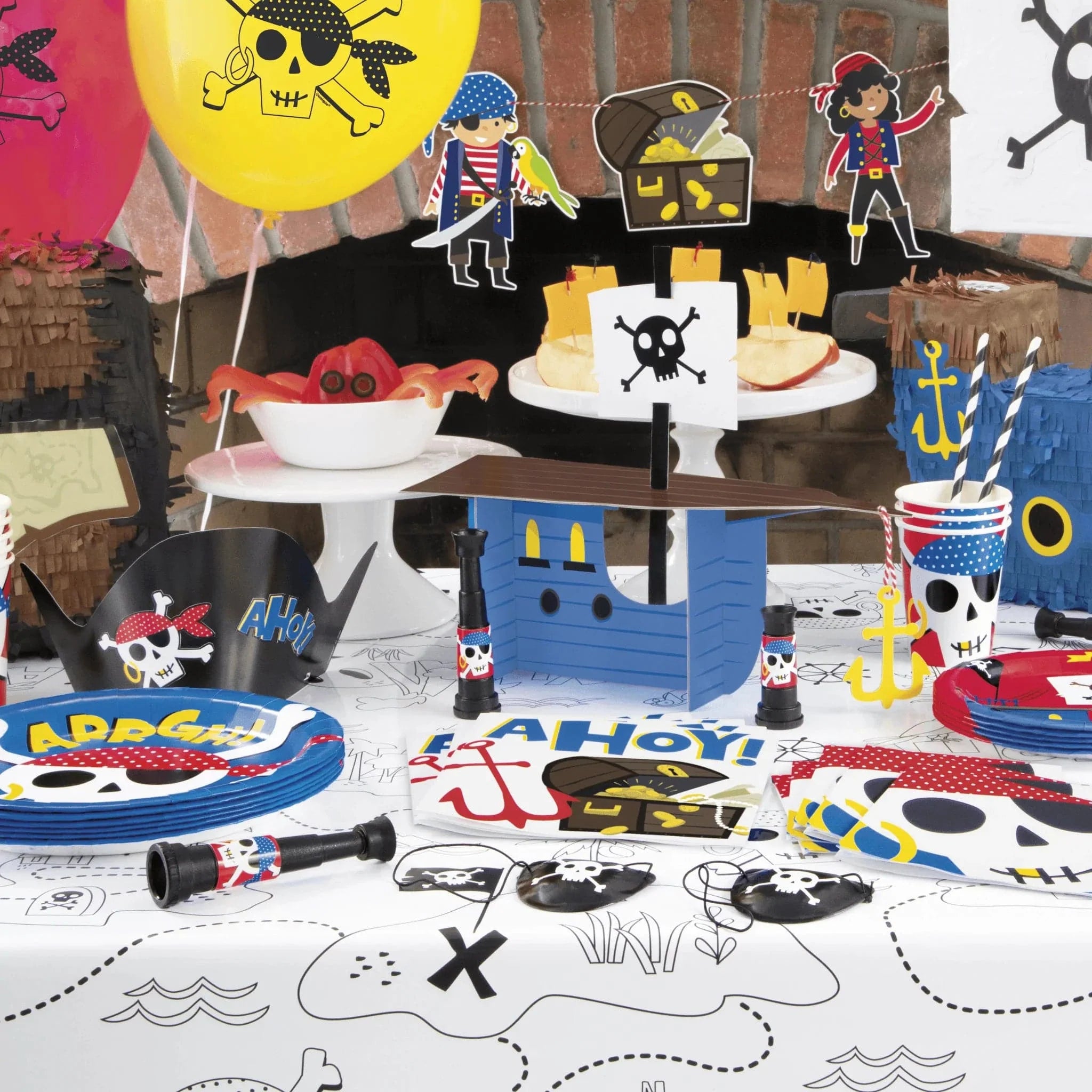 Ahoy Pirate Ship Centrepiece Table Decoration - Kids Party Craft