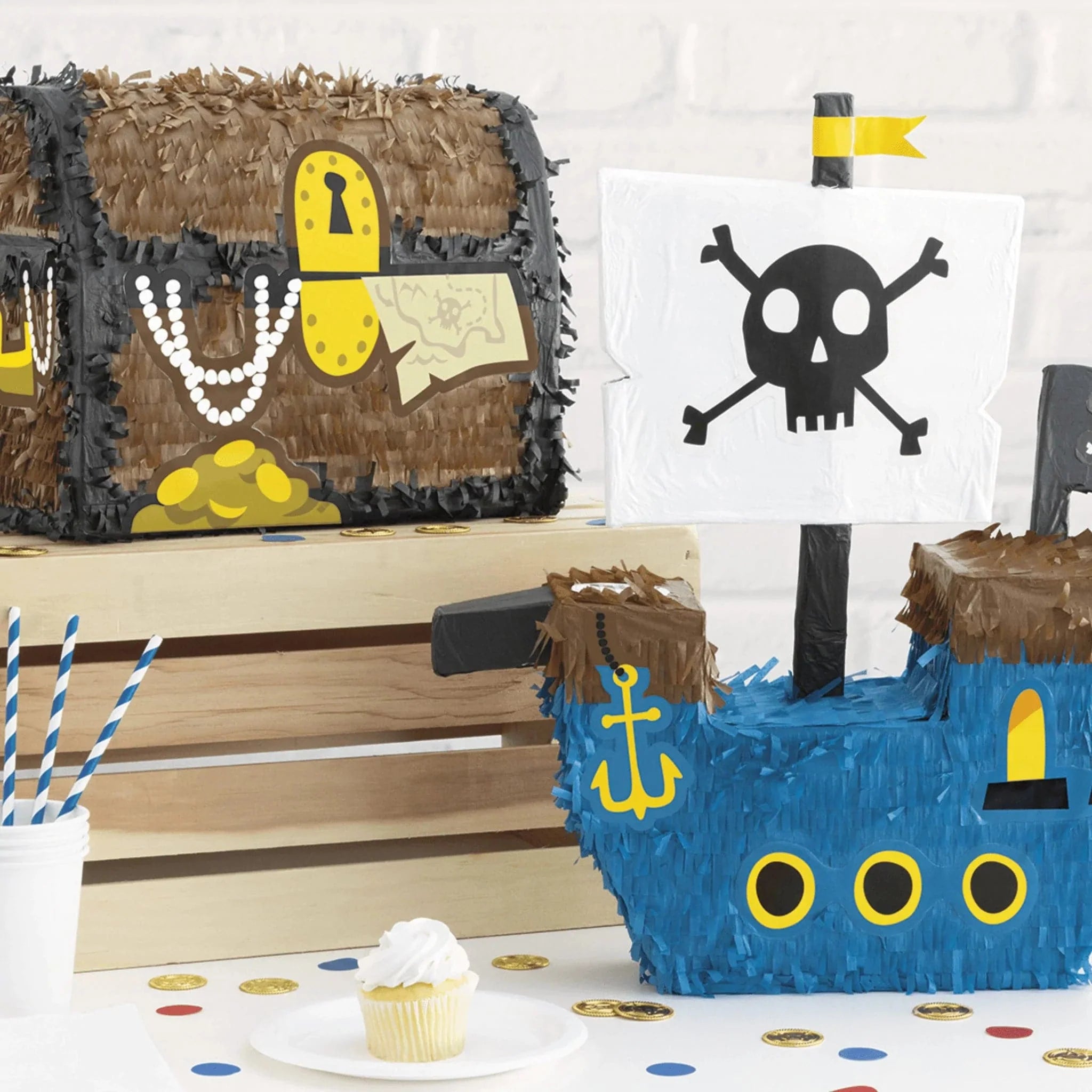 Ahoy Pirate Ship Centrepiece Table Decoration - Kids Party Craft