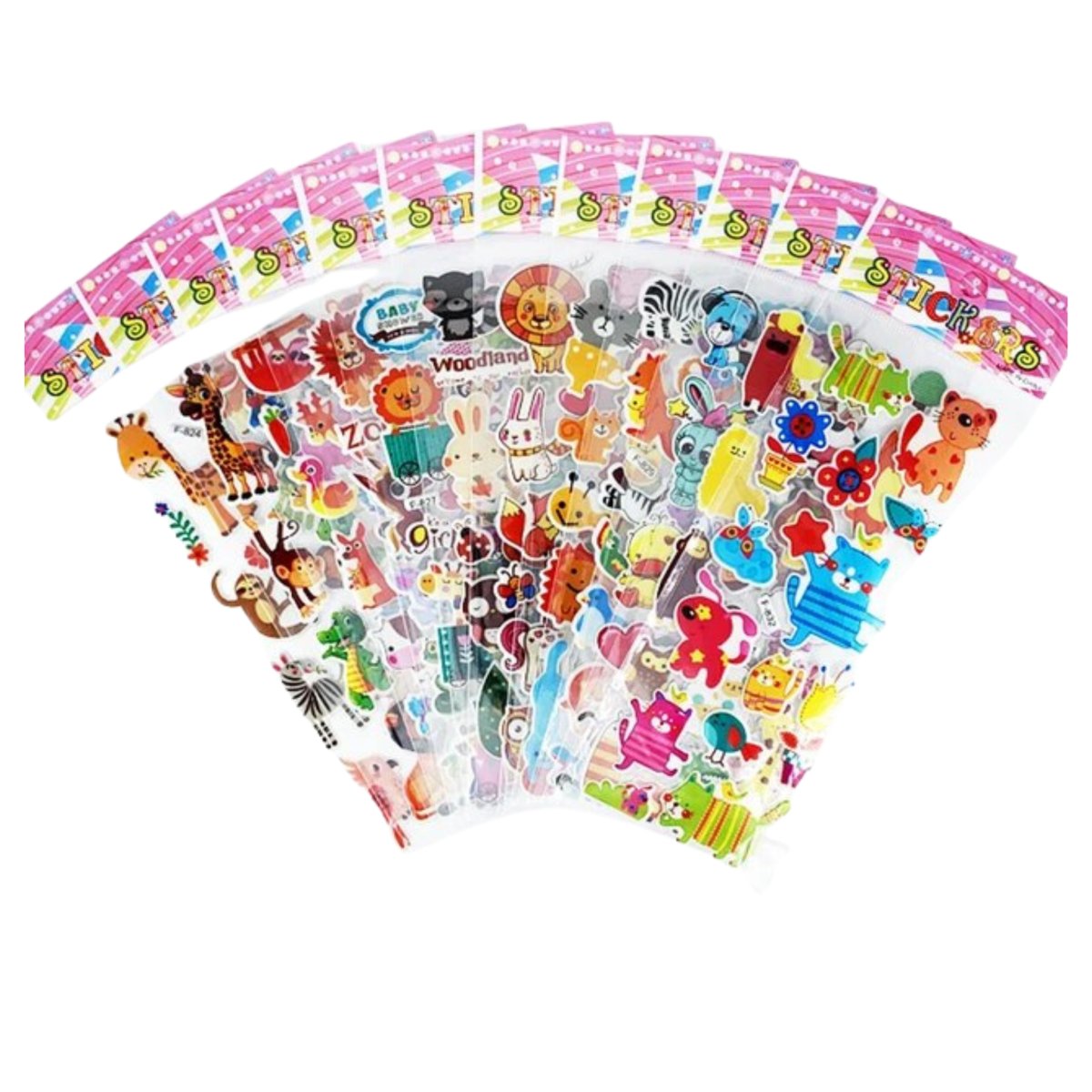 Animal Puffy Sticker Sheet - Kids Party Craft