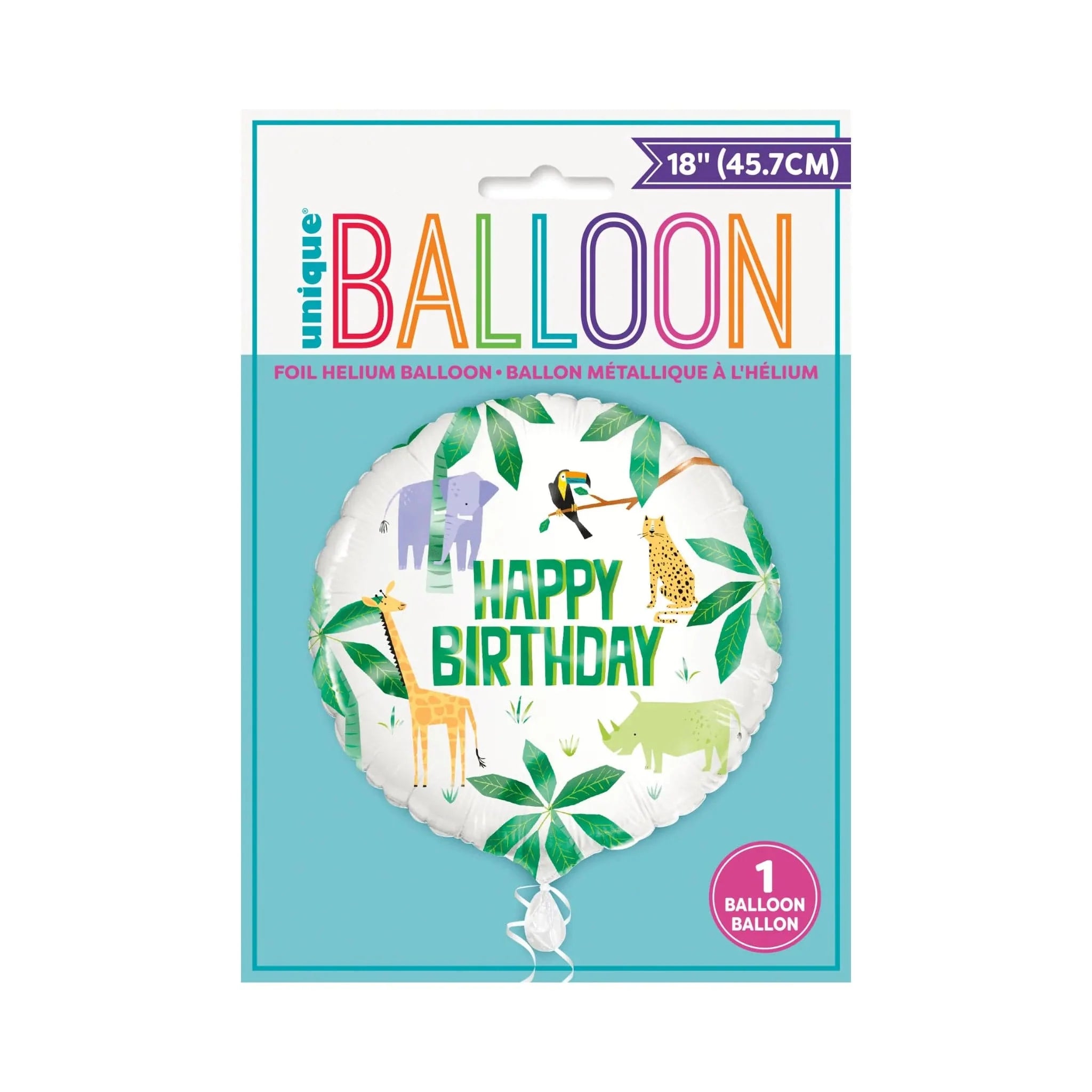 Animal Safari 18" Foil Balloon - Kids Party Craft