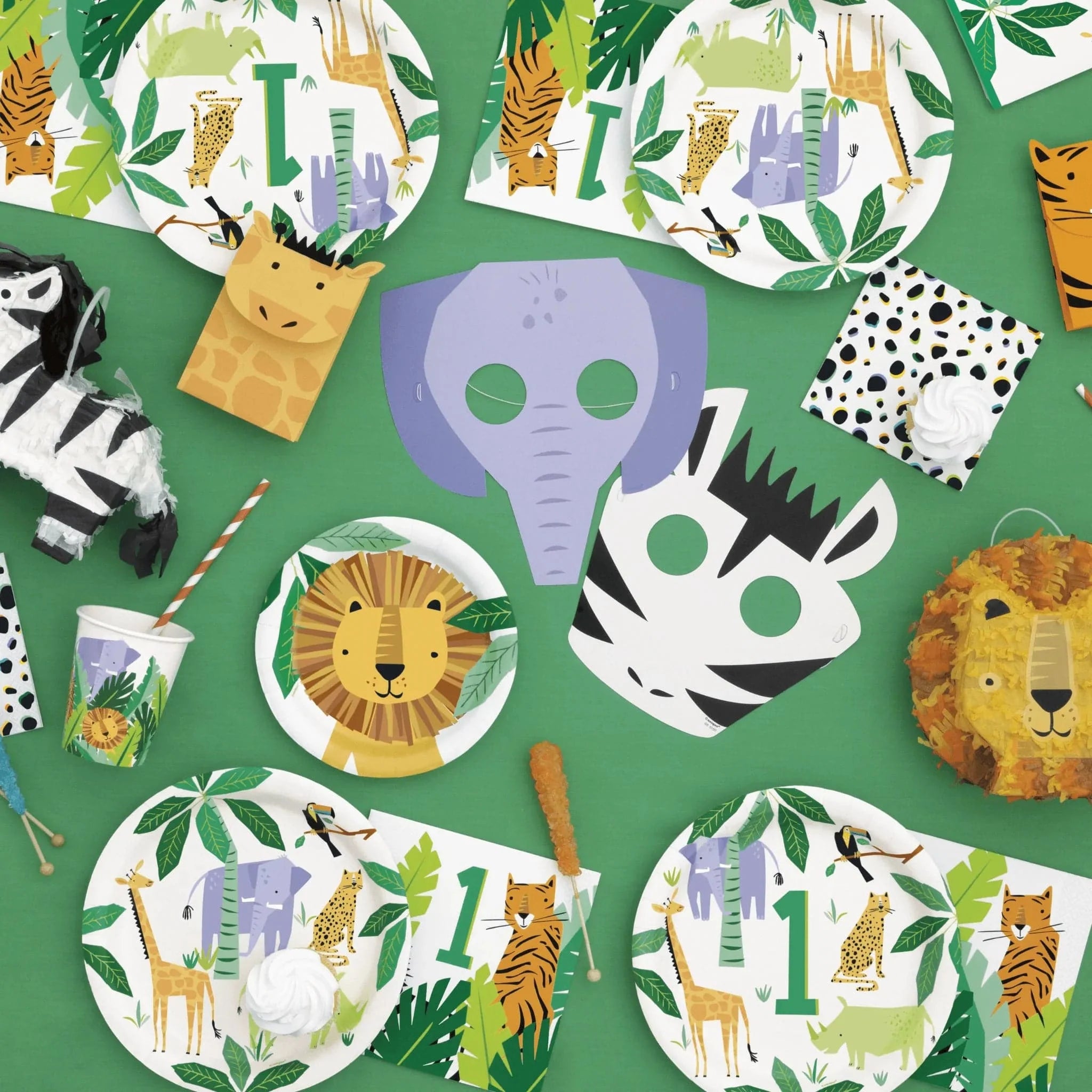 Animal Safari 9" Dinner Plates 8pk - Kids Party Craft