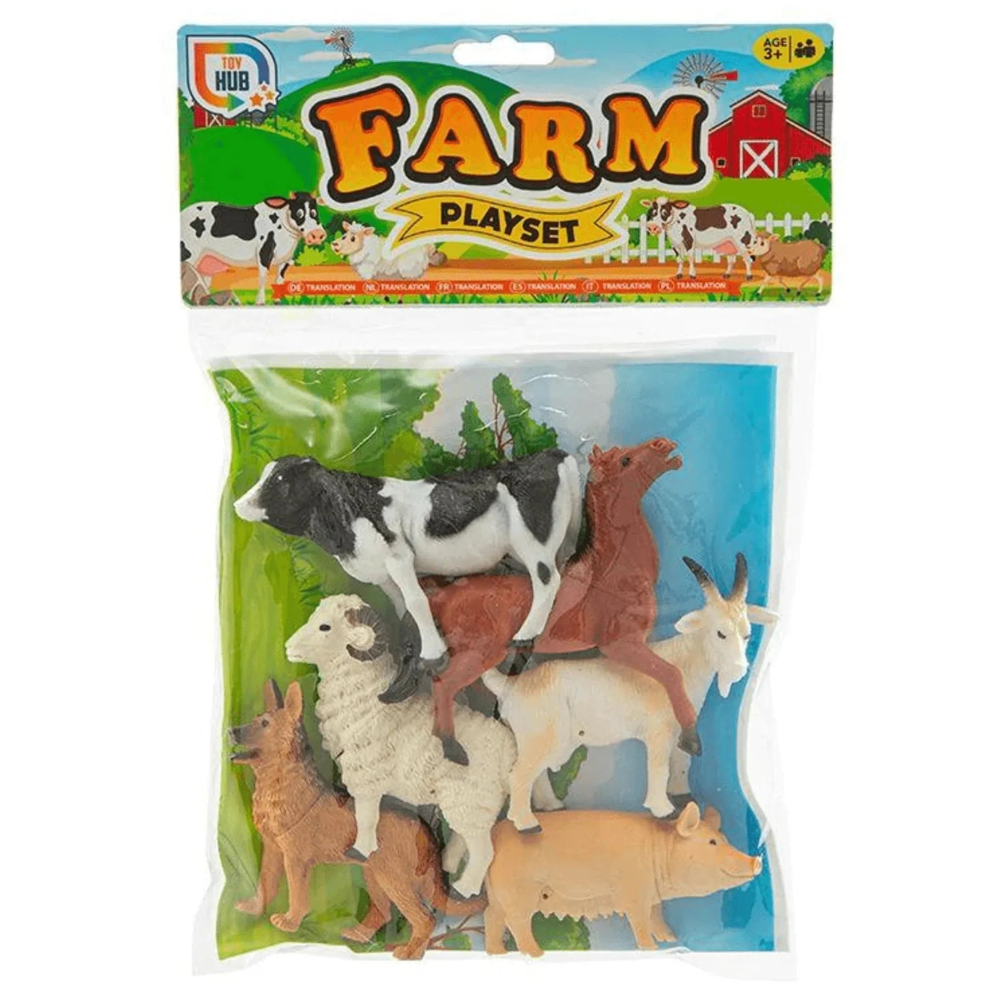 Bag Of 6" Farm Animals Play Set - Kids Party Craft