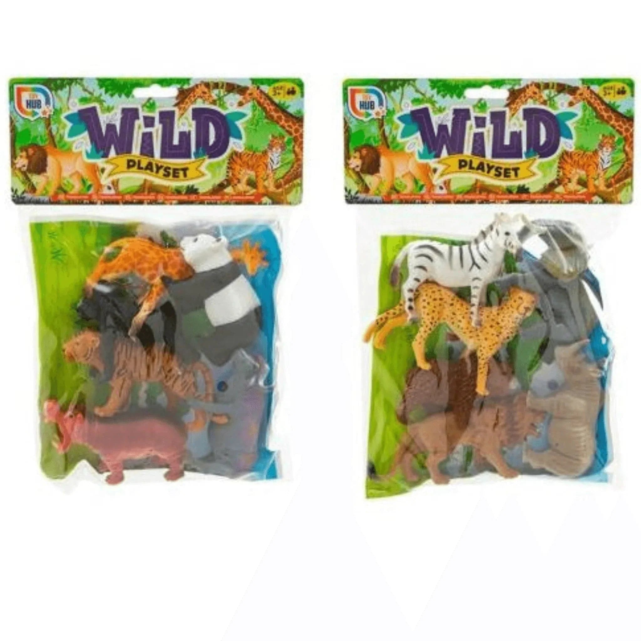 Bag Of 6" Wild Jungle Animals Play Set - Kids Party Craft