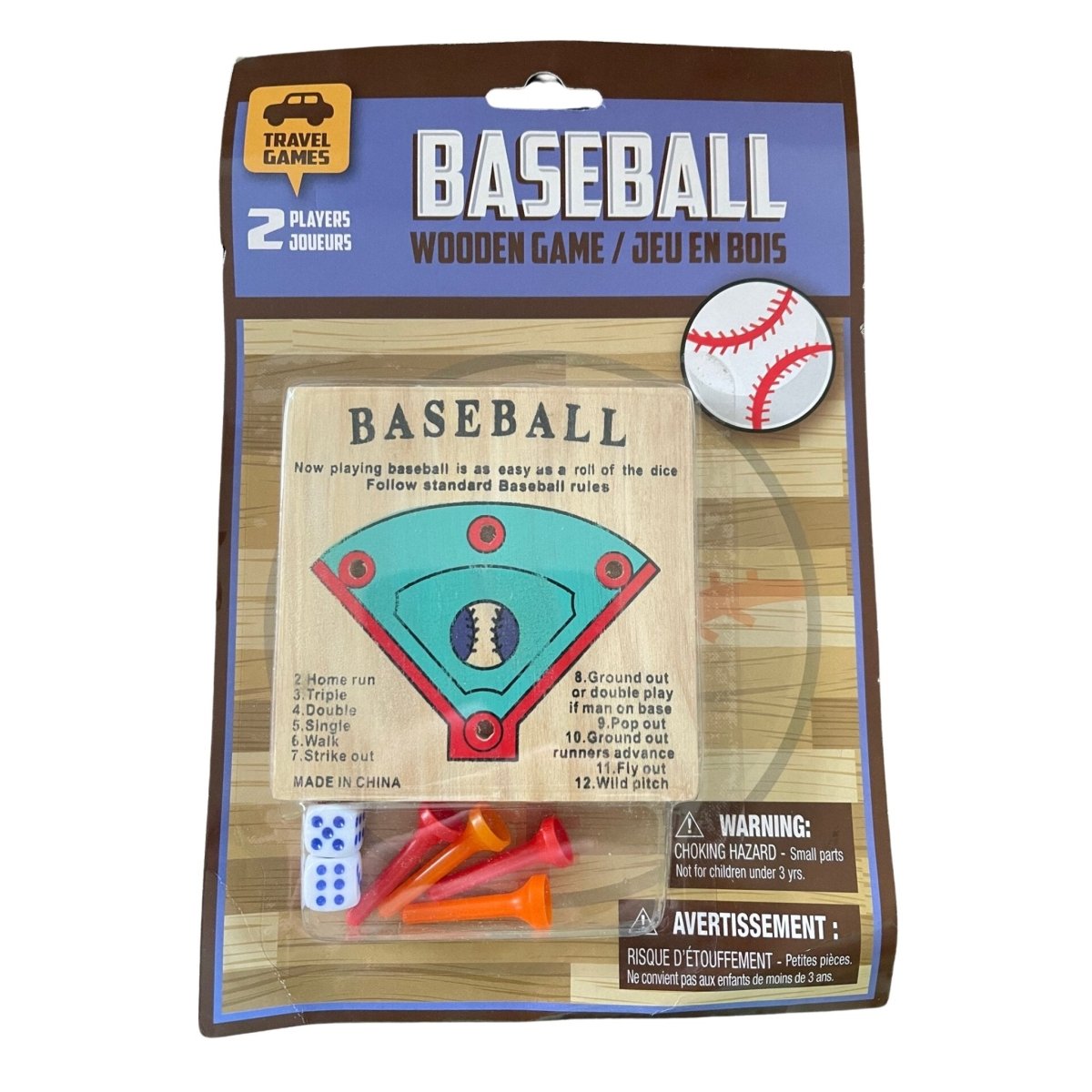 Baseball Wooden Travel Game - Kids Party Craft