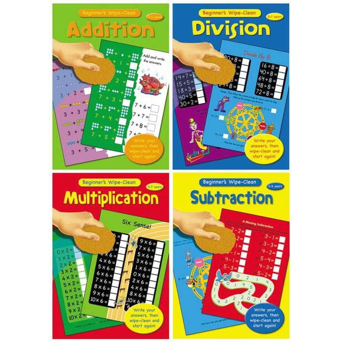 Beginner's Wipe Clean Children's Educational Maths Books - Kids Party Craft