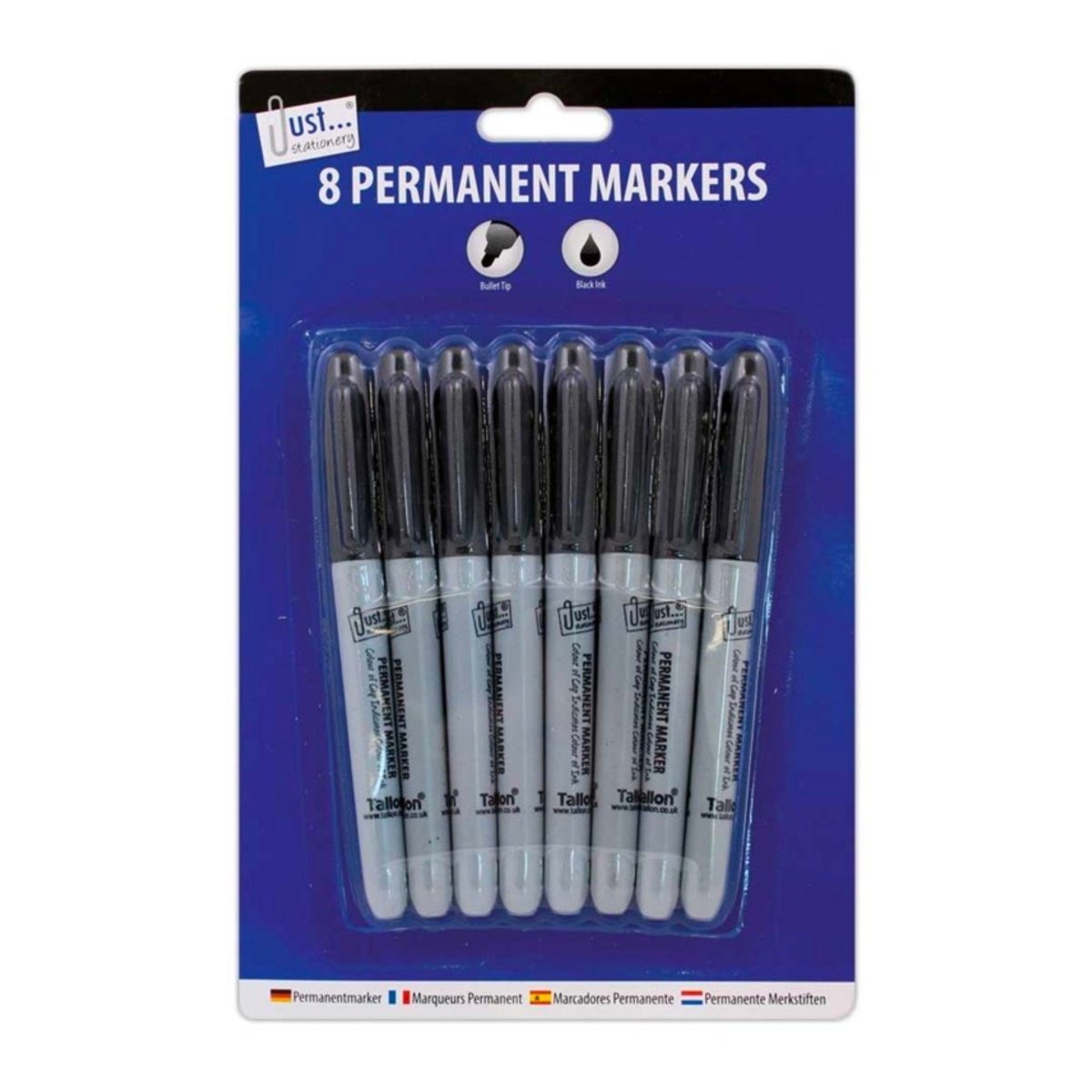 Black Permanent Markers Set 8pk - Kids Party Craft