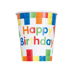 Building Blocks 9oz Cups 8pk - Kids Party Craft