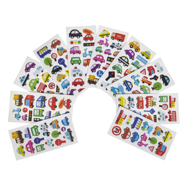 Cars Learning Sticker Cars Puffy Sticker Sheet - Kids Party Craft | Kids Party Craft