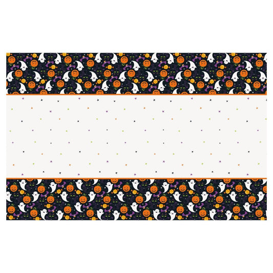 Cat & Pumpkin Rectangular Plastic Table Cover 54" x 84" - Kids Party Craft