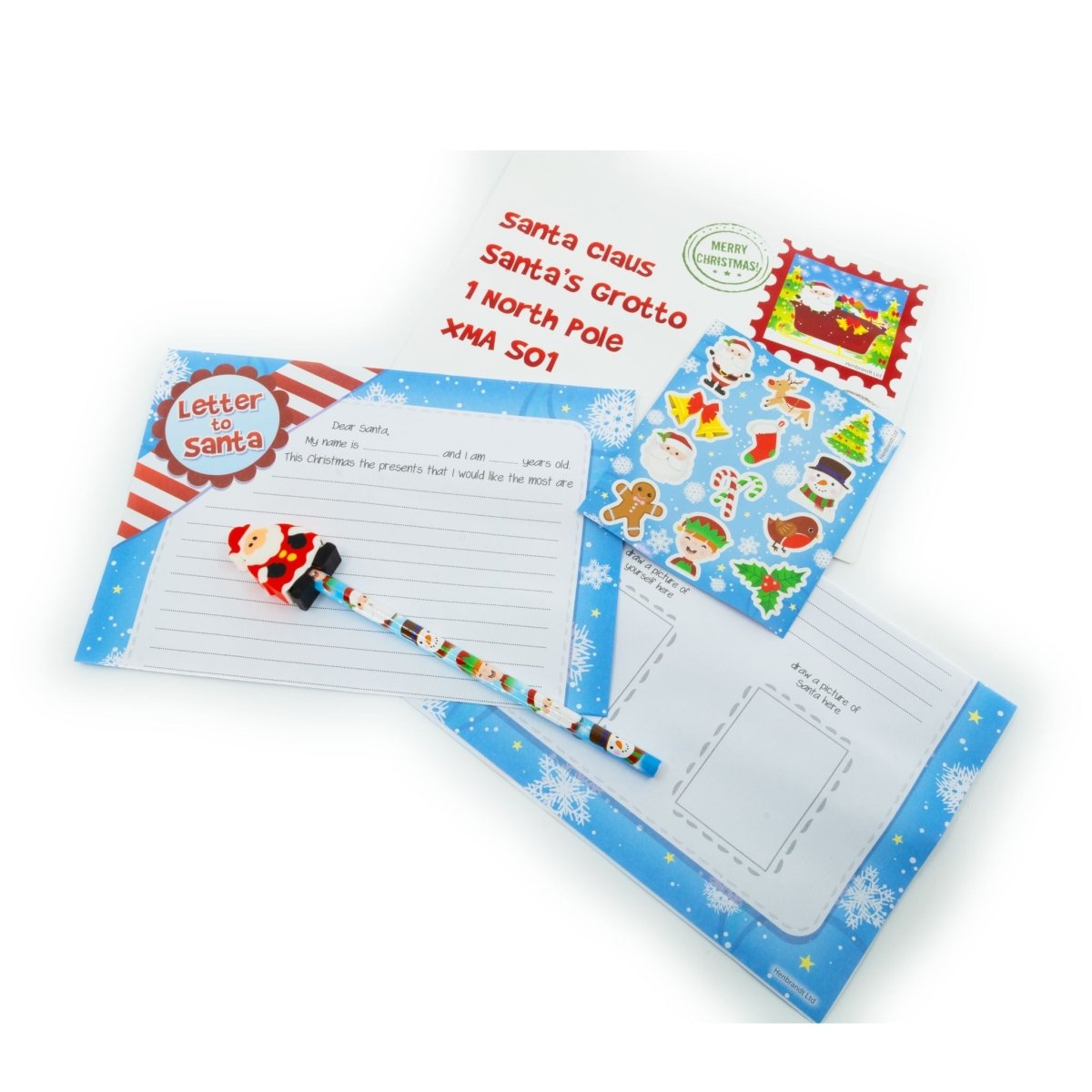 Christmas Letter To Santa Writing Kit (5 Pieces) - Kids Party Craft