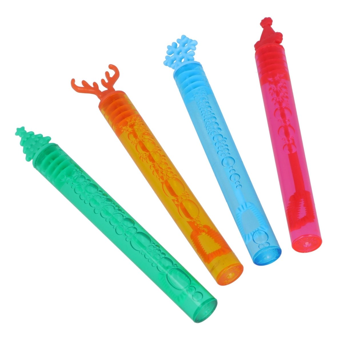 Christmas Mini Party Bubble Tubes (4ml) 4 Assorted Colours - Kids Party Craft