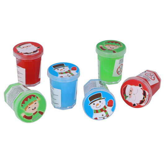 Christmas Mini Slime Tubs 6 Pack - Kids Party Craft