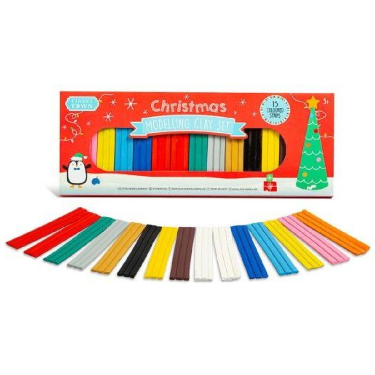 Christmas Modelling Clay Set 15 Piece - Kids Party Craft