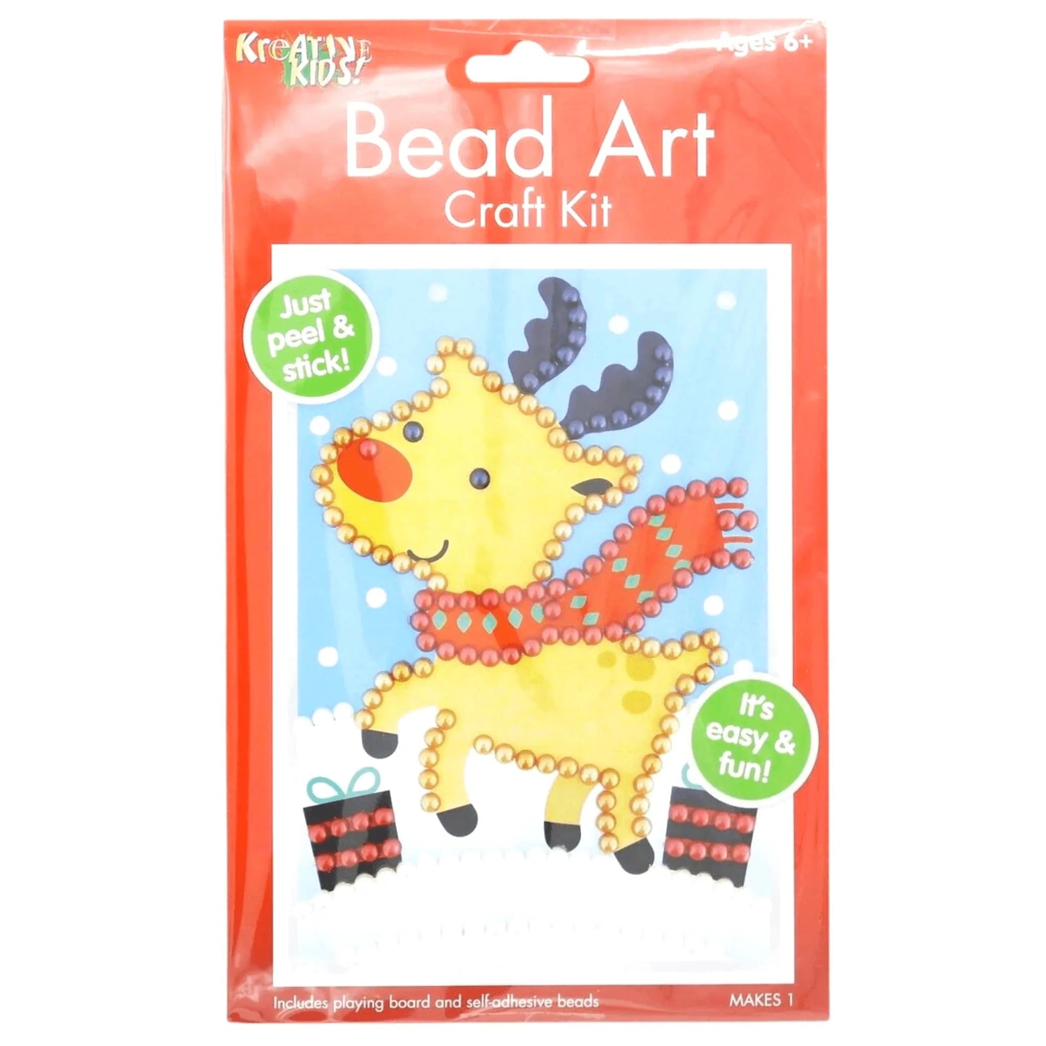 Christmas Reindeer Bead Art Craft Kit - Kids Party Craft