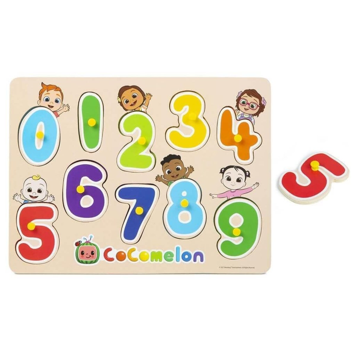 Cocomelon Wooden Numbers Peg Board - Kids Party Craft
