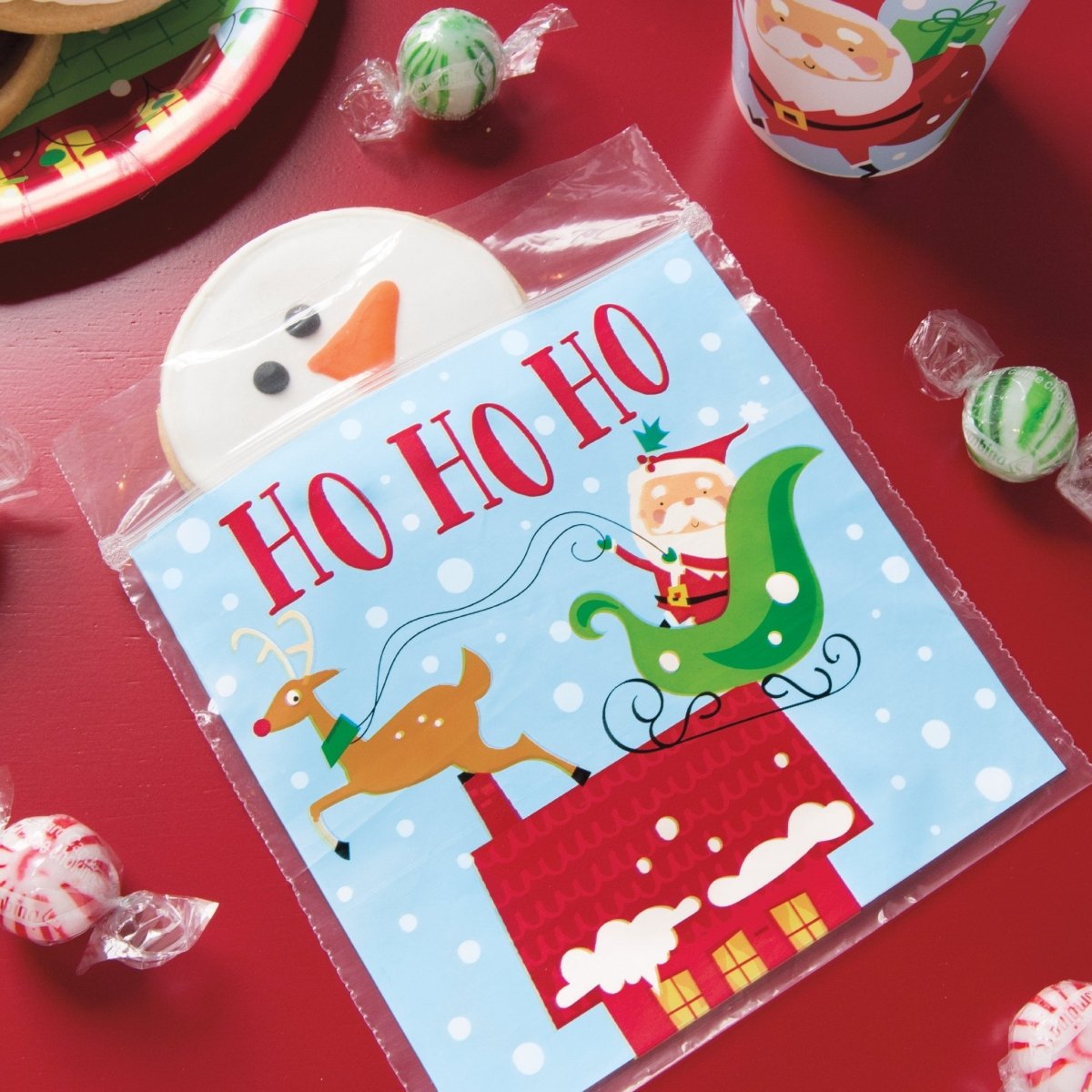 Colorful Santa Round 7" Dessert Plates 8pk - Kids Party Craft