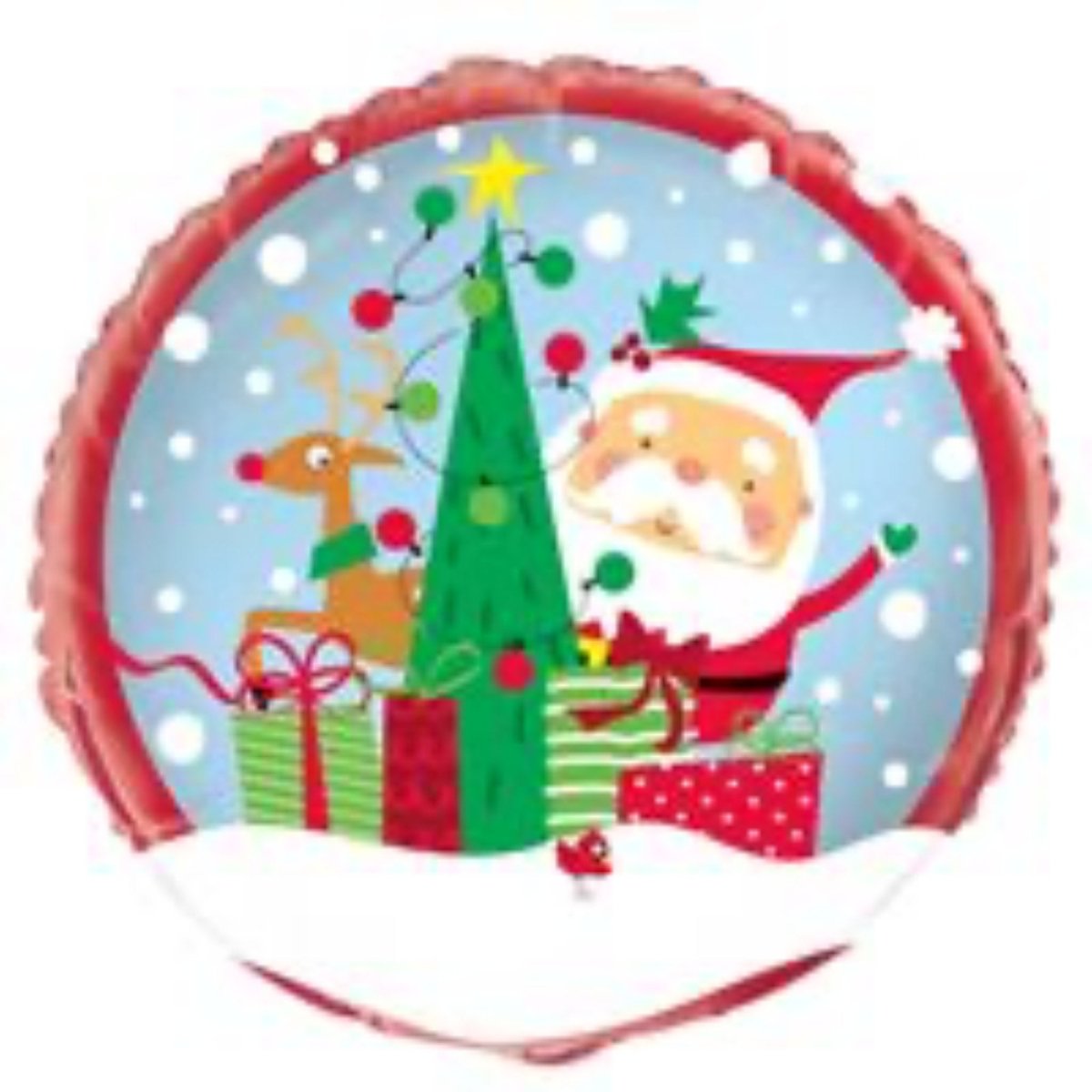 Colorful Santa Round Foil Balloon 18" - Kids Party Craft