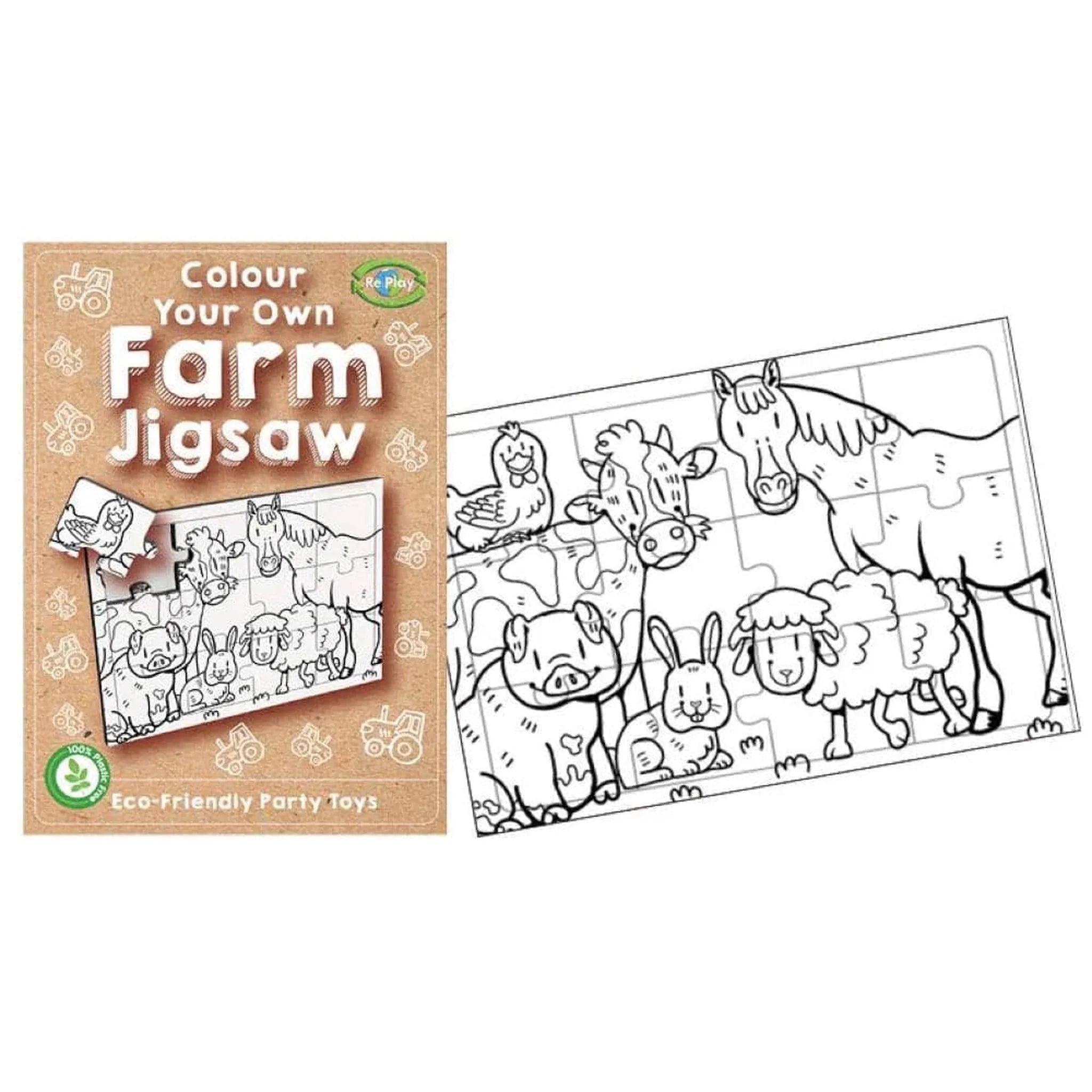 Colour In Your Own Farm Eco Jigsaw - Kids Party Craft