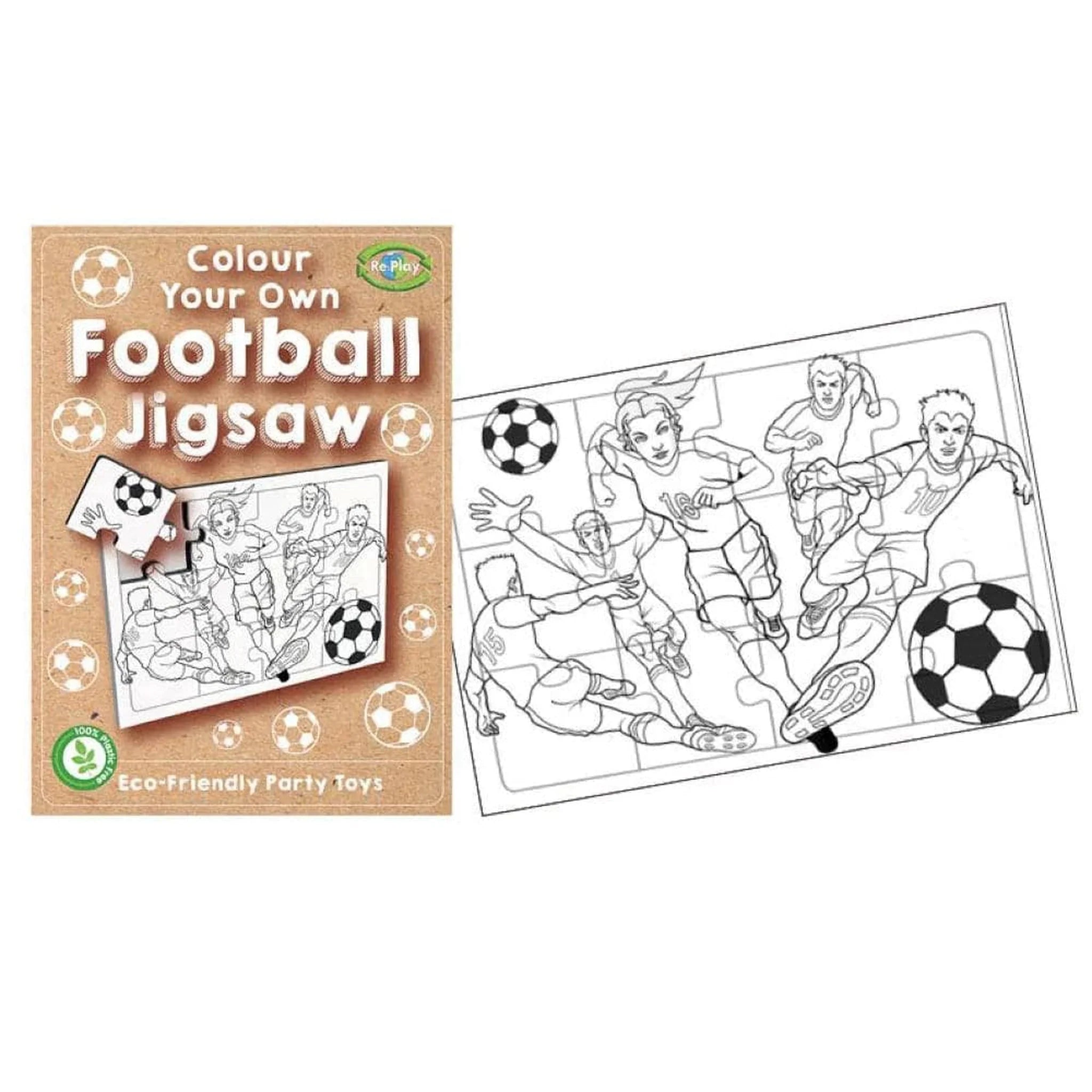 Colour Your Own Football Jigsaw - Kids Party Craft