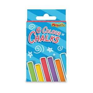 Coloured 6 pce Chalks 8cm - Kids Party Craft