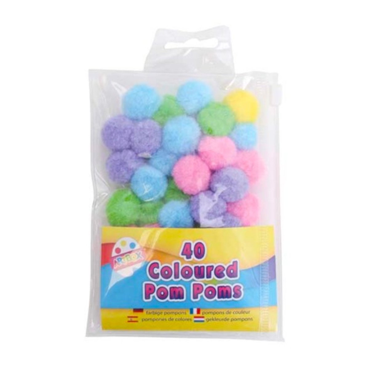 Coloured Pom Poms (40 Pieces) - Kids Party Craft