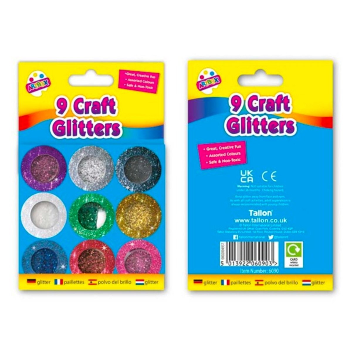 Craft Glitter Pots (9 Assorted) - Kids Party Craft