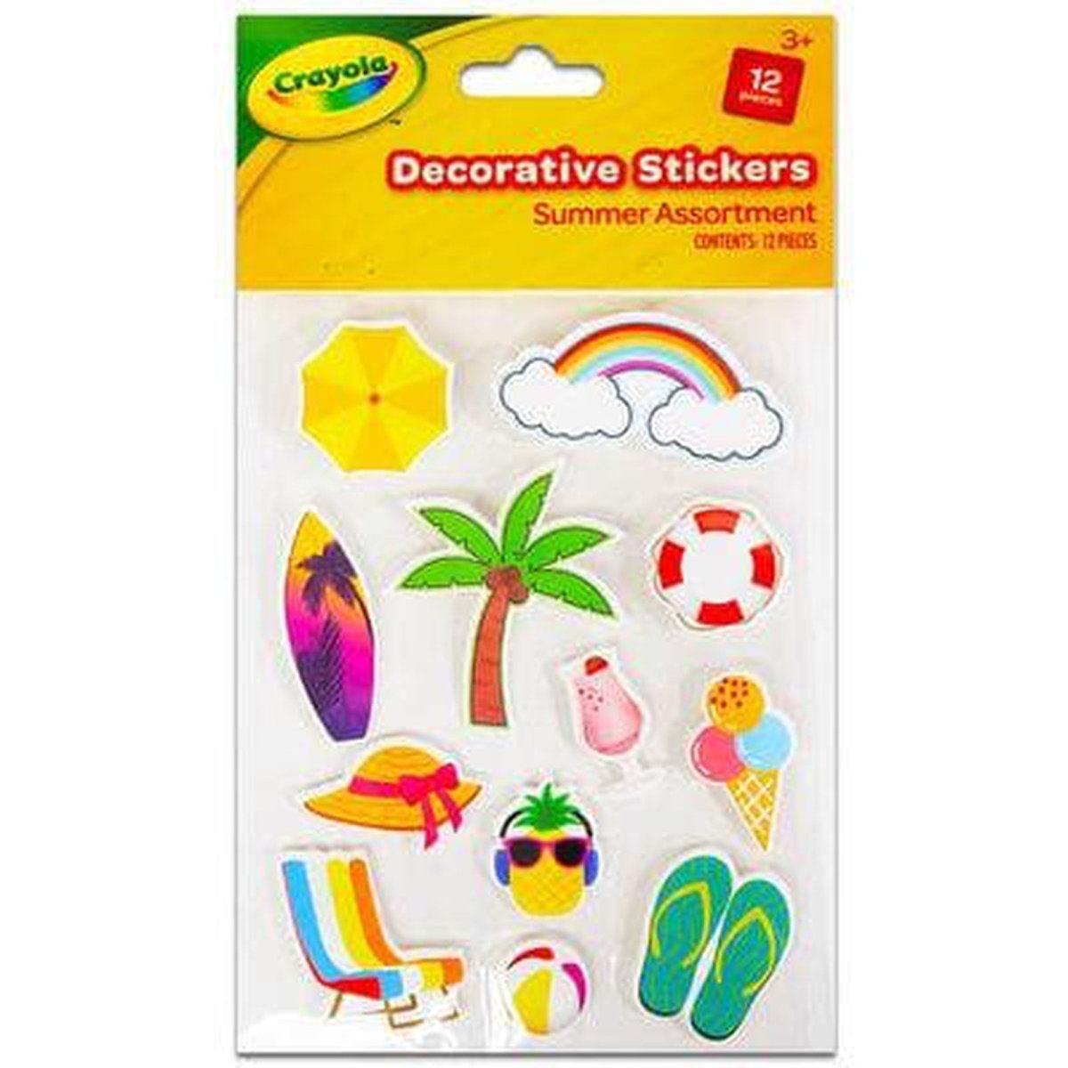 Crayola Decorative Summer Stickers: Pack of 12 - Kids Party Craft