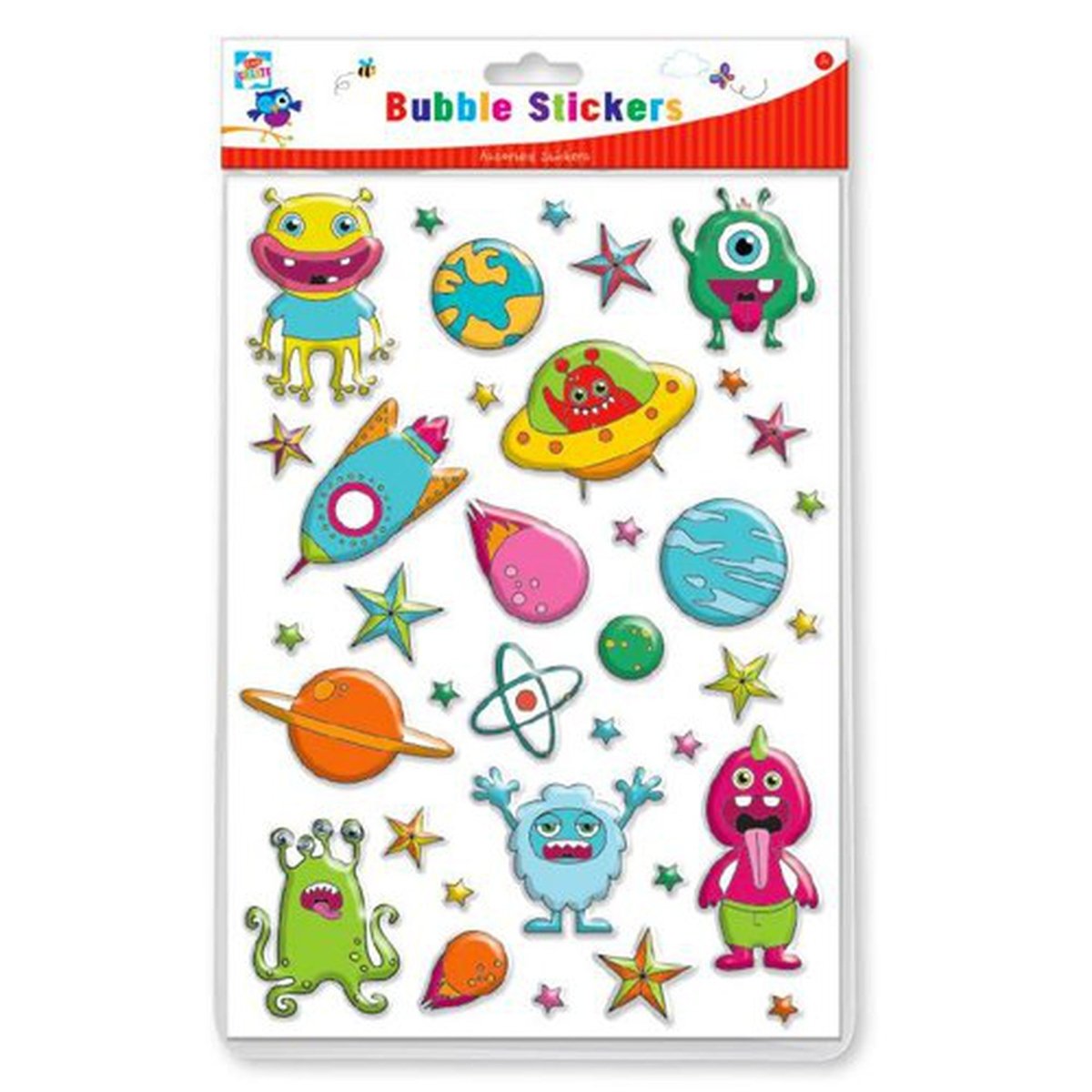 Crazy Aliens Mega Bubble Sticker Set - Kids Party Craft