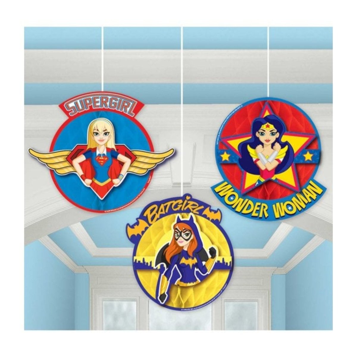 DC Superhero Girls Honeycomb Decorations - Kids Party Craft