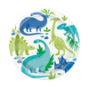 Dinosaur Blue & Green 9" Dinner Plates 8pk - Kids Party Craft