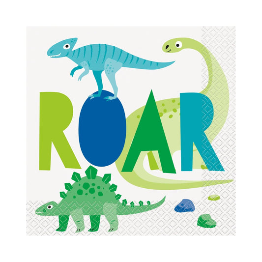 Dinosaur Blue & Green Luncheon Napkins 16pk - Kids Party Craft