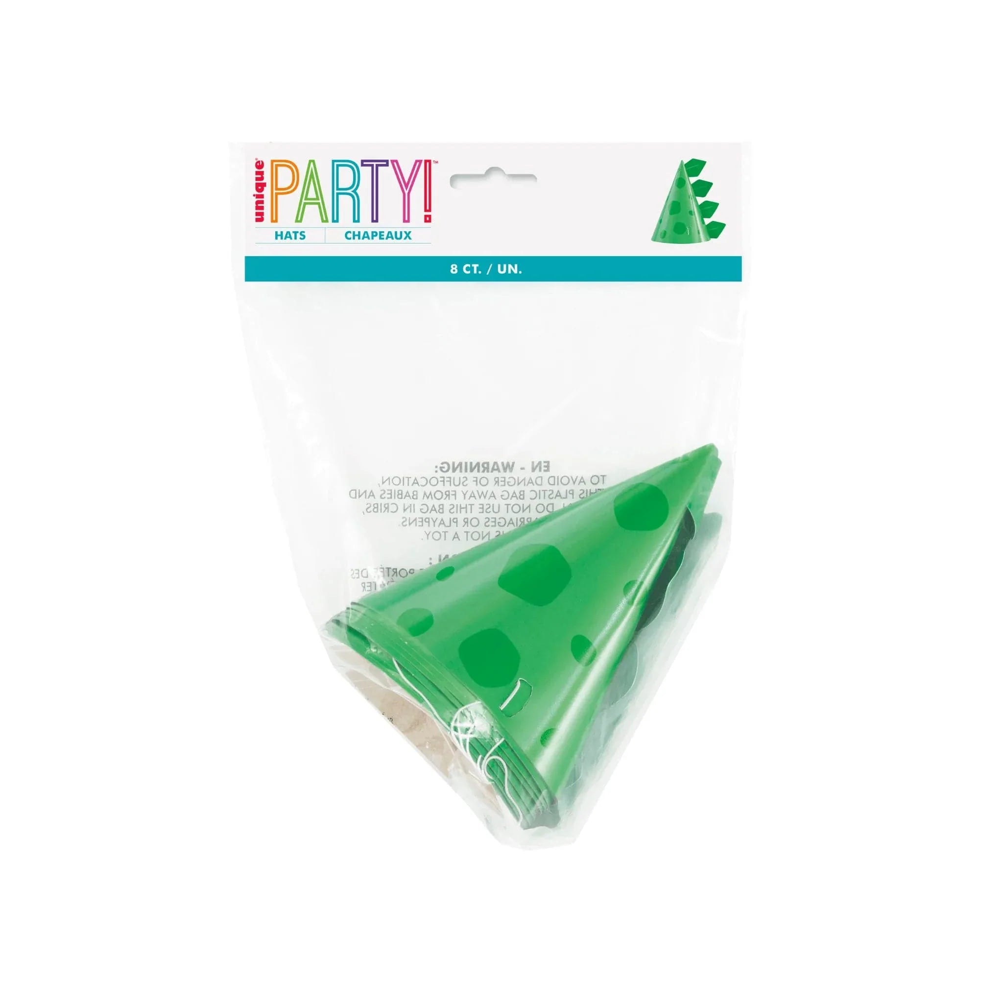 Dinosaur Blue & Green Party Hats 8pk - Kids Party Craft