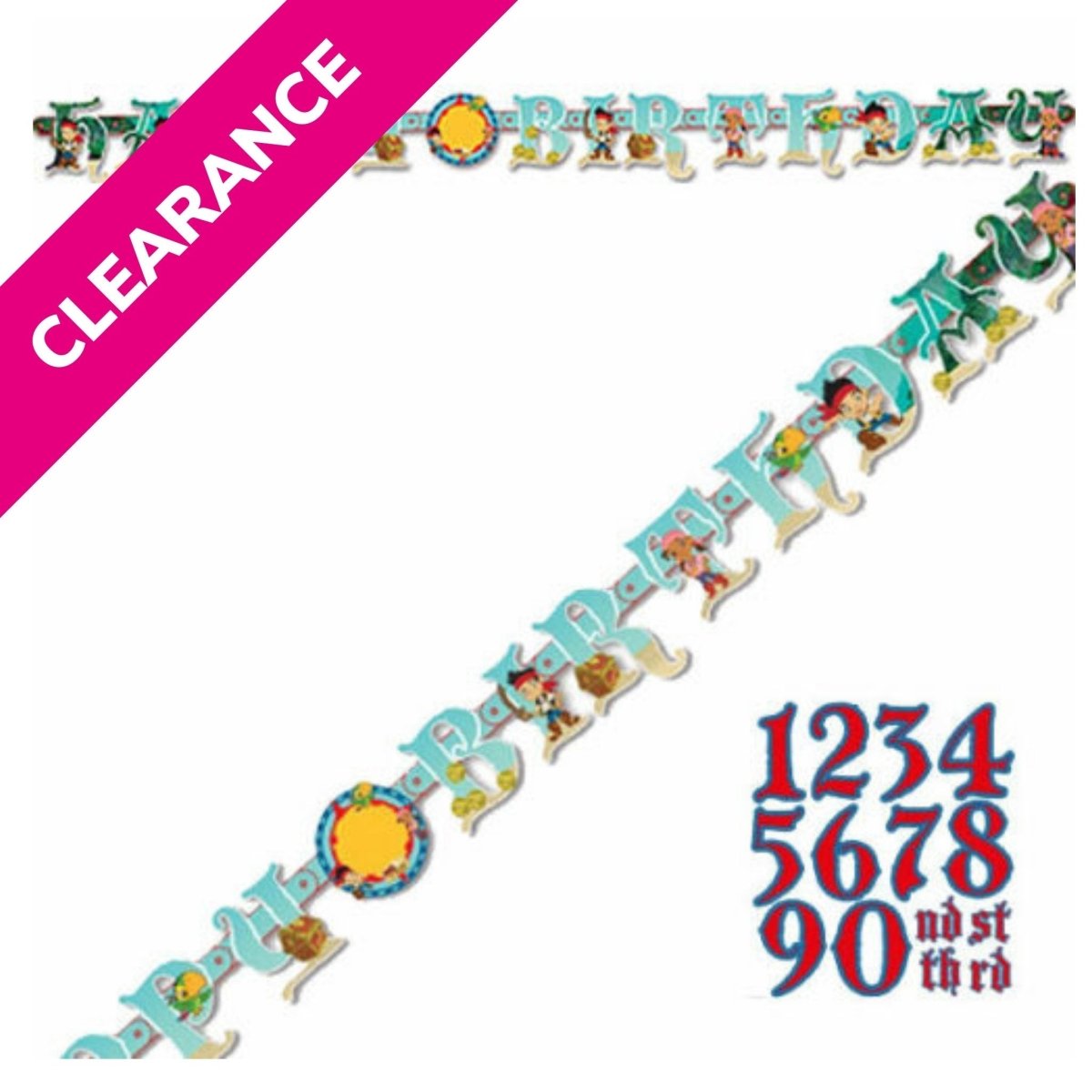 Disney Jake & The Neverland Pirates Happy Birthday "Add an Age" Letter Banner - Kids Party Craft