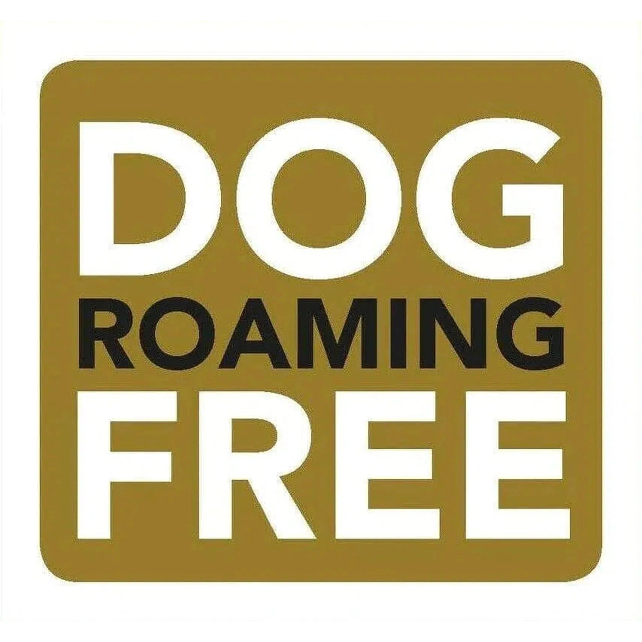 Dog Roaming Free Information Sign 8cm x 8cm - Kids Party Craft