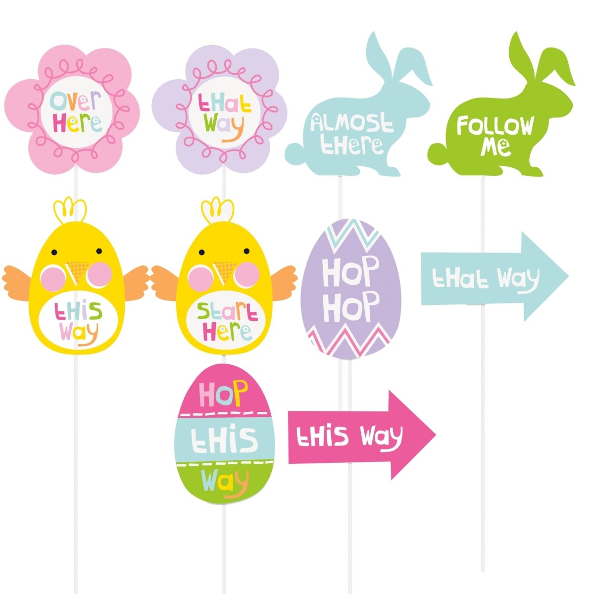 Easter Egg Hunt Clue Signs 10pk - Kids Party Craft