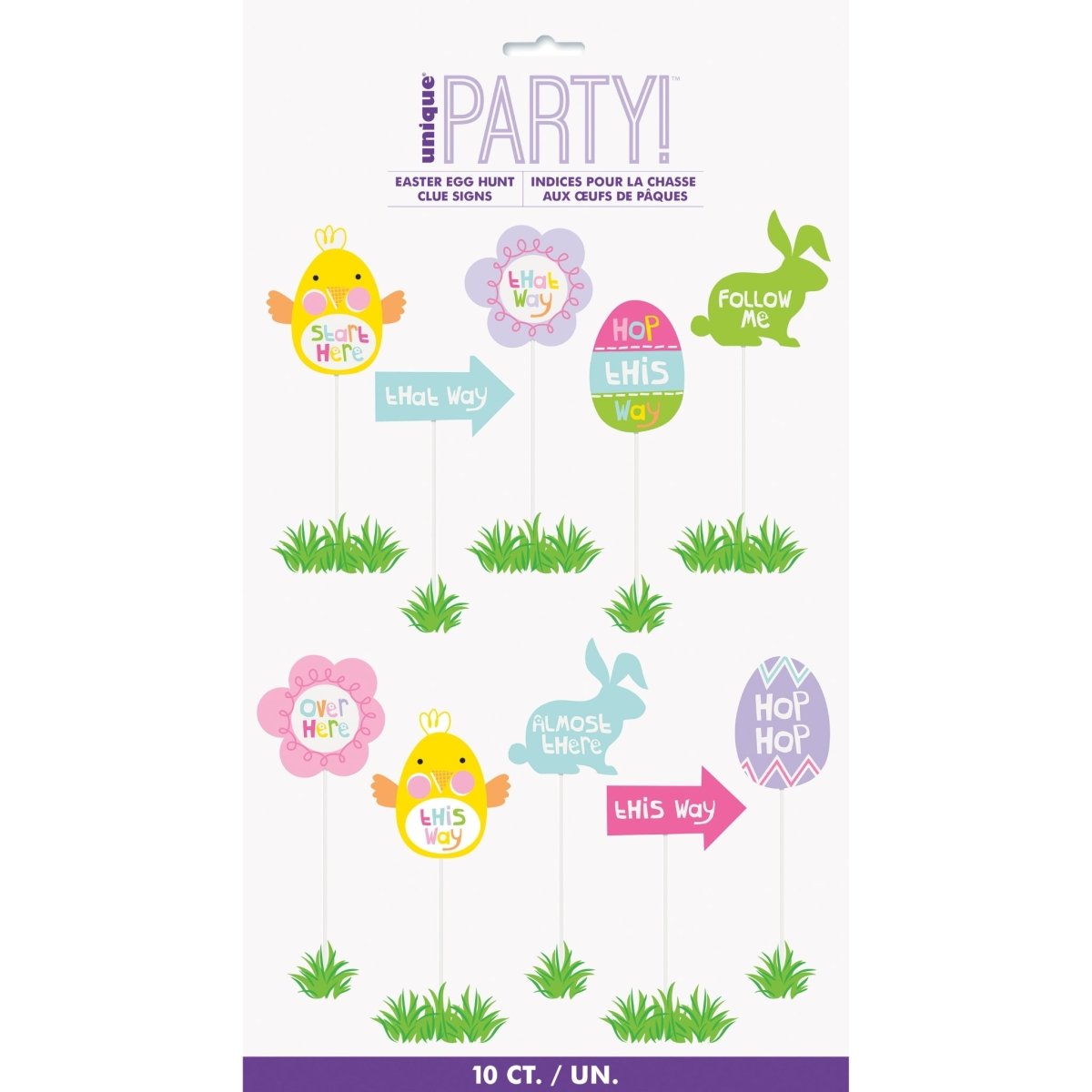 Easter Egg Hunt Clue Signs 10pk - Kids Party Craft