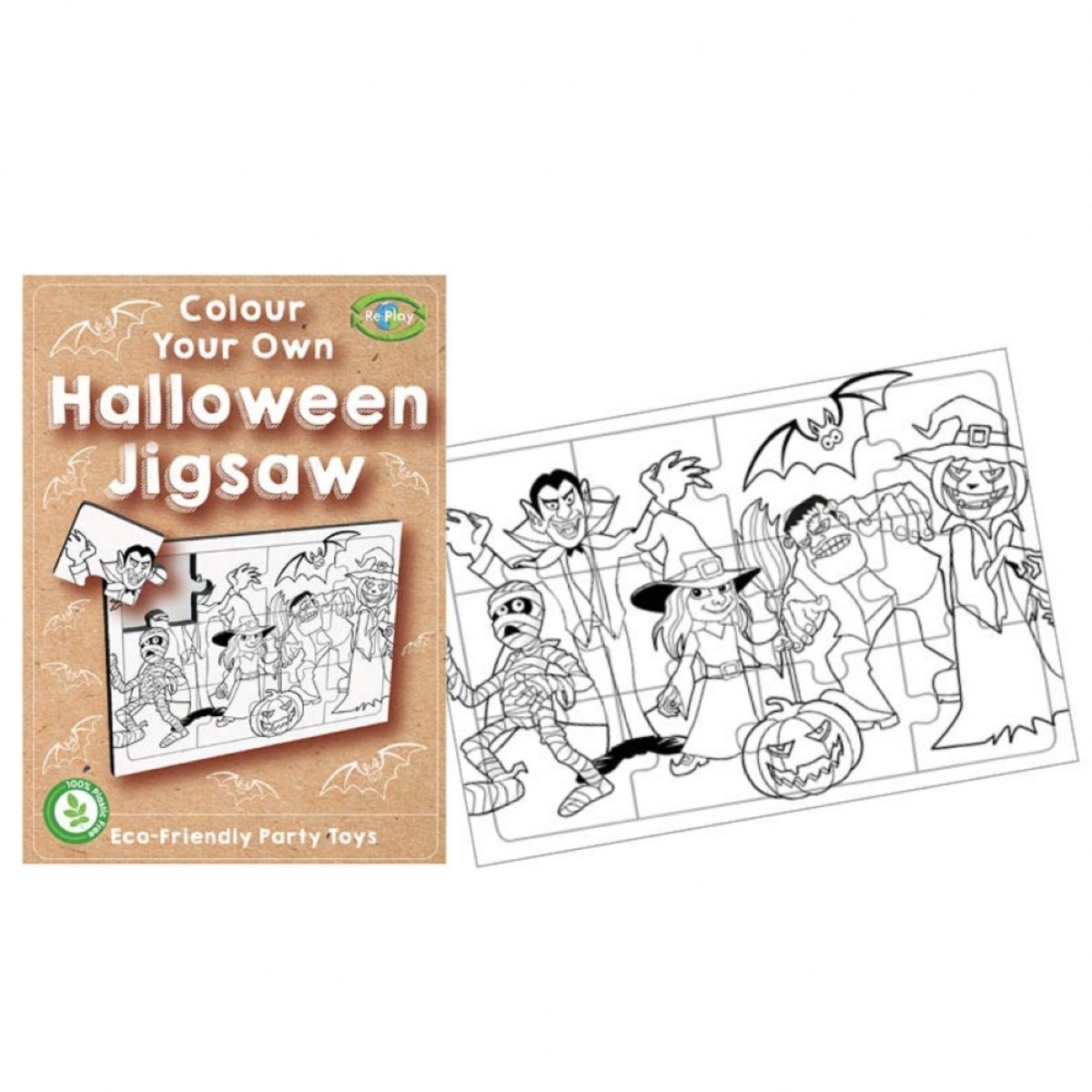 Eco Friendly Colour Your Own Halloween Jigsaw - Kids Party Craft