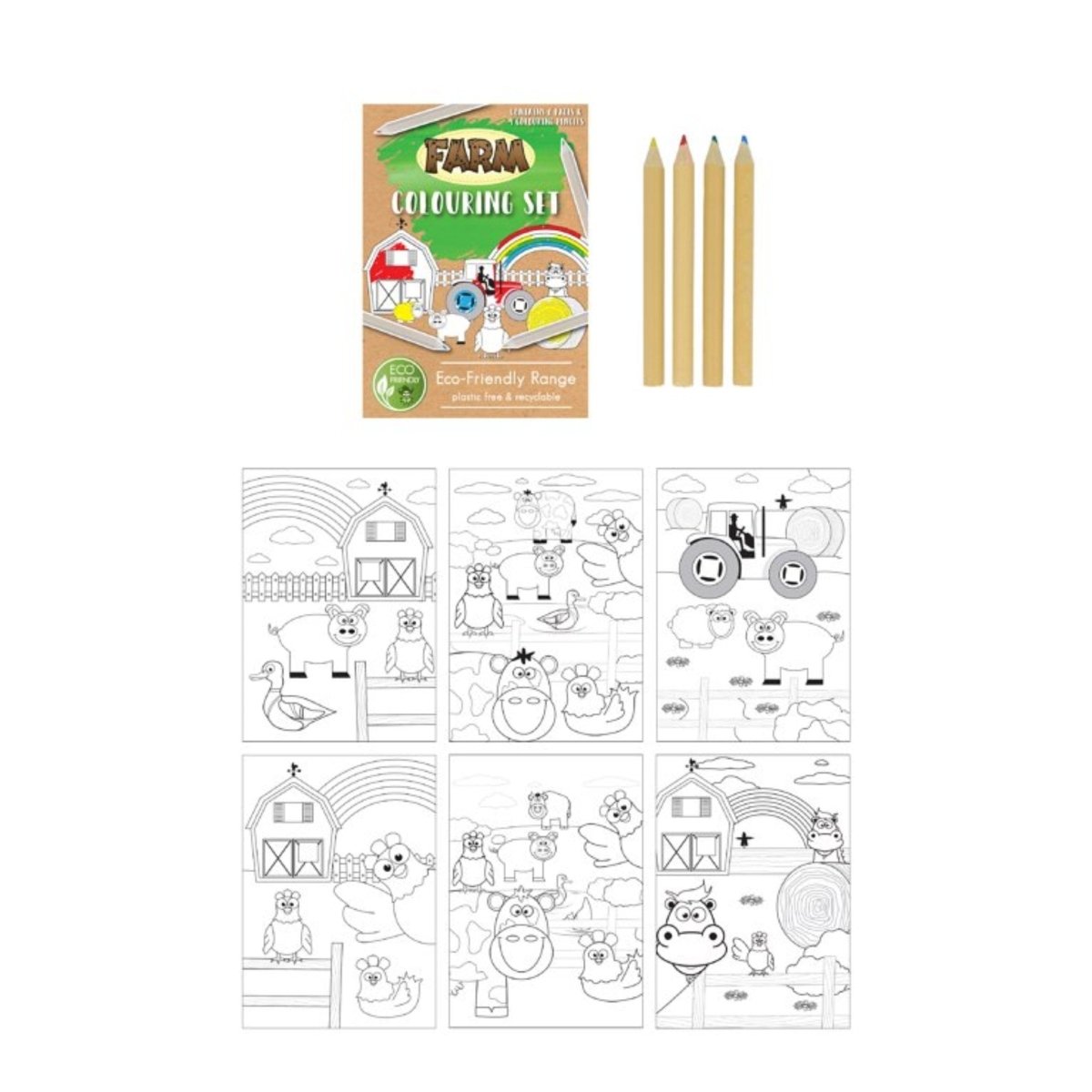 Eco Friendly Farm Themed Colouring Set - Kids Party Craft