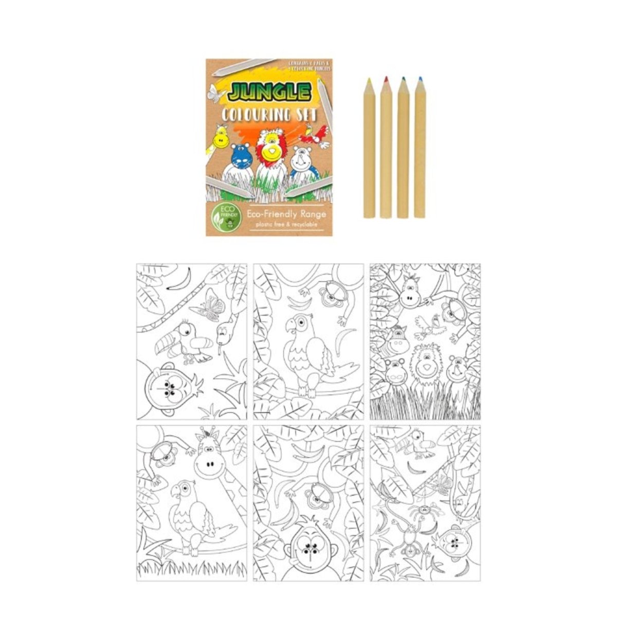 Eco Friendly Jungle Colouring Set - Kids Party Craft